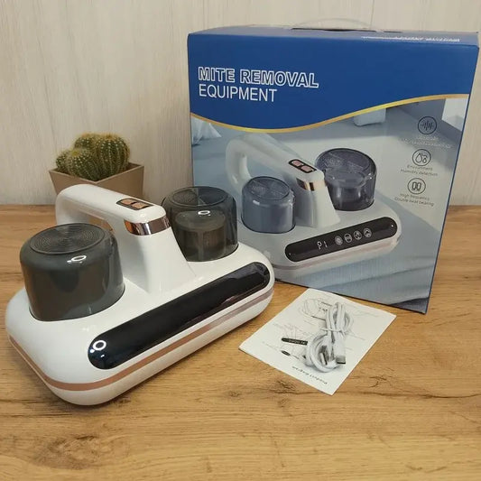 Белый Беспроводной умный очиститель от клещей с ультрафиолетовой стерилизацией и HEPA-фильтром