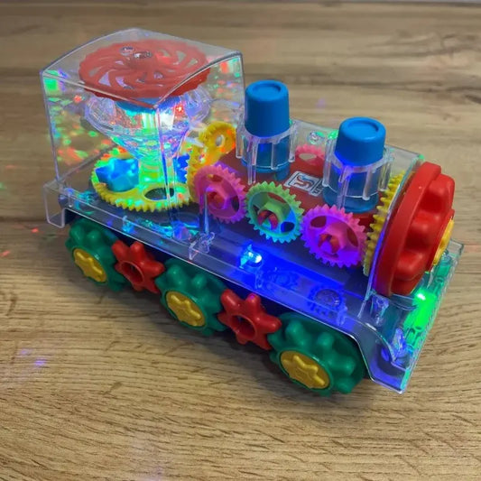 Детский интерактивный прозрачный поезд со светом, музыкой и поворотом на 360°