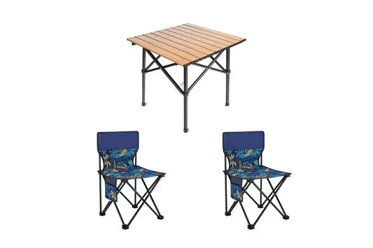Стол + 2 стула STD-02 стол складной прямоугольный коричневый,(Д530*Ш550*В500мм), стулья металл+ткань (40*40*35), сумка