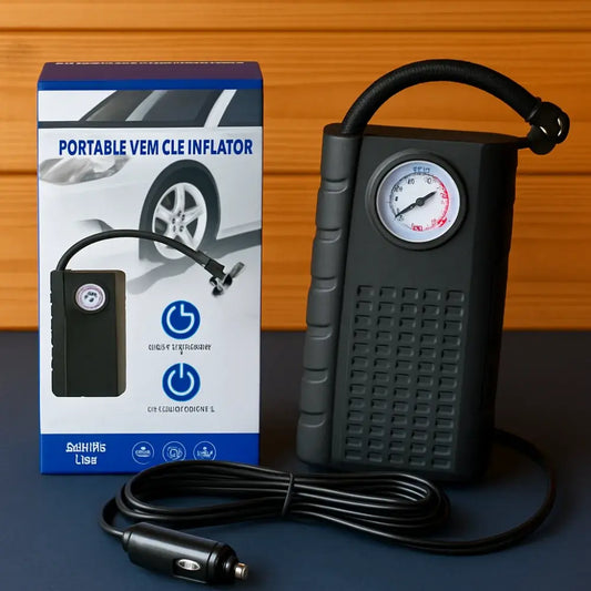 Портативный автомобильный компрессор AND1322, насос от прикуривателя 12V с манометром