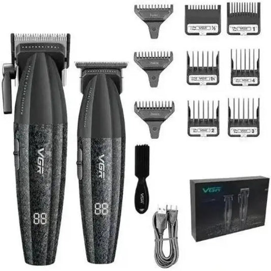 Профессиональный набор для стрижки волос VGR V-640 Машинка и триммер с дисплеем