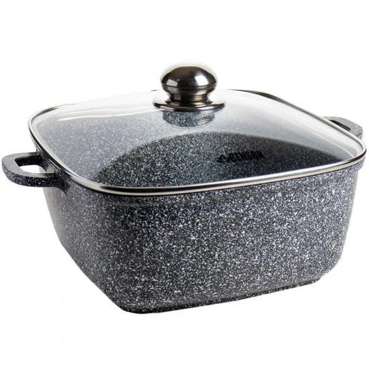 Кастрюля казан с крышкой Benson BN-361 из литого алюминия 3 л Черный (BN-361)