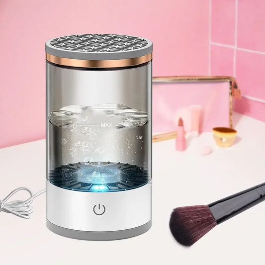Электрический очиститель кистей для макияжа Cleaning Brush 2 в 1 подставка для чистки и сушки косметических кисточе