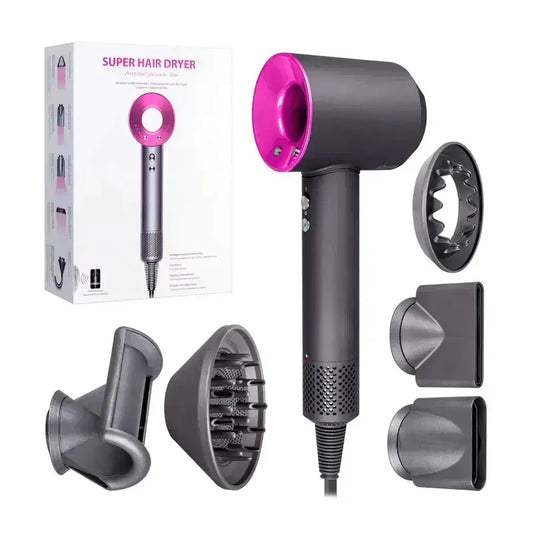 Фен с 5 разными насадками для сушки и укладки hair dryer fan