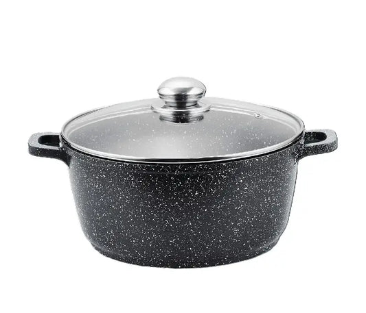 Кастрюля казан с крышкой Benson BN-297 из литого алюминия и мраморным антипригарным покрытием объемом 1.5 л.