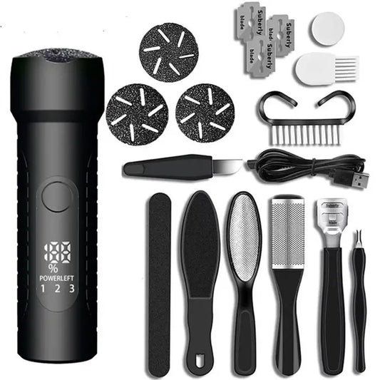 Пемза электрическая для ног пемза с круглыми насадками для ног на USB роликовая пилка Schwarz&Mayer 17 элементов в наборе