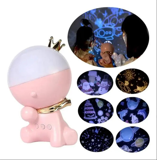 Проектор - ночник с вращением 360°, 12 сменных слайдов, LED настольная лампа