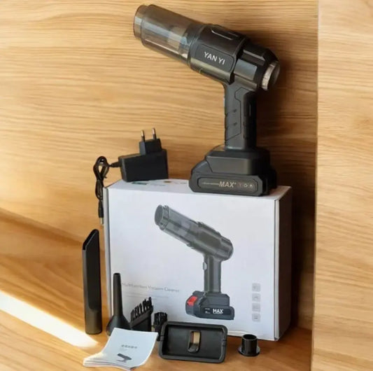 Пылесос автомобильный мощный беспроводной аккумуляторный, 4 насадок