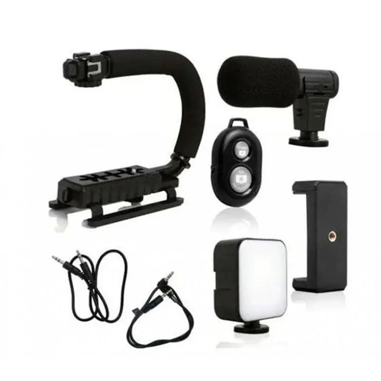 Ручка стабилизатор AY-49U для видеокамер фотоаппаратов Uобразный кронштейн для телефона с микрофоном вспышкой