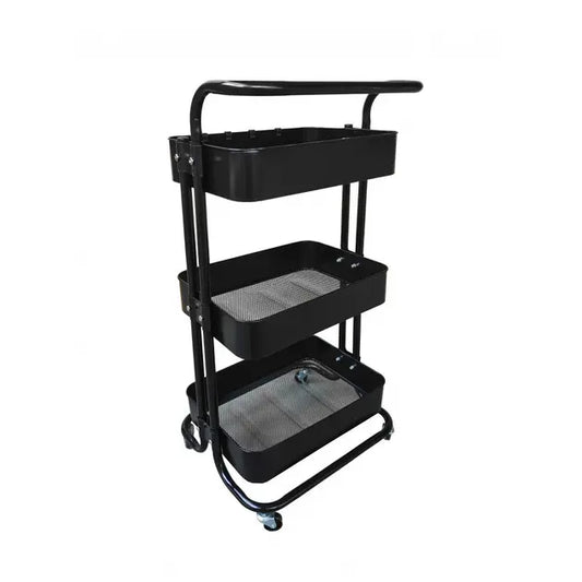 Стеллаж этажерка с полками на колесах ZM-1670 черный