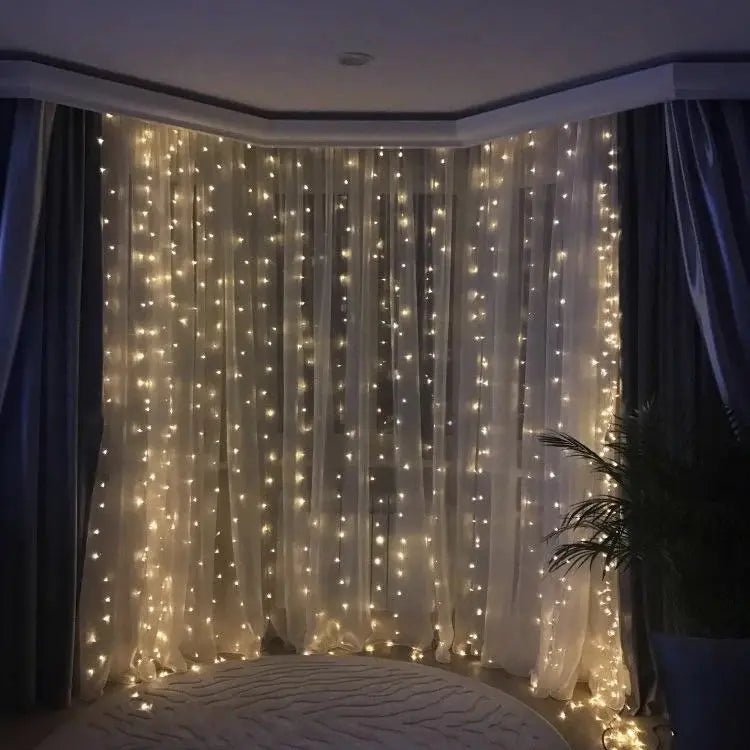 Гирлянда водопад 320-400L 3X3М с заглуш. (10Х32ЛАМП) теплый RD-7152