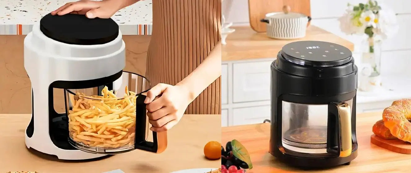 Черная Аэрофритюрница безмасляная сенсорная на 6л Gold Diamond TK9905 3200Вт