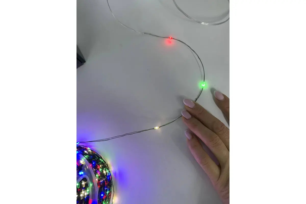 Гирлянда Роса 200 м МУЛЬТИК – зеленая нить, пульт, 8 режимов