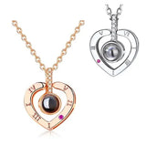 Кулон подвеска с проекцией I love you Я тебя люблю на 100 языках мира в форме сердца