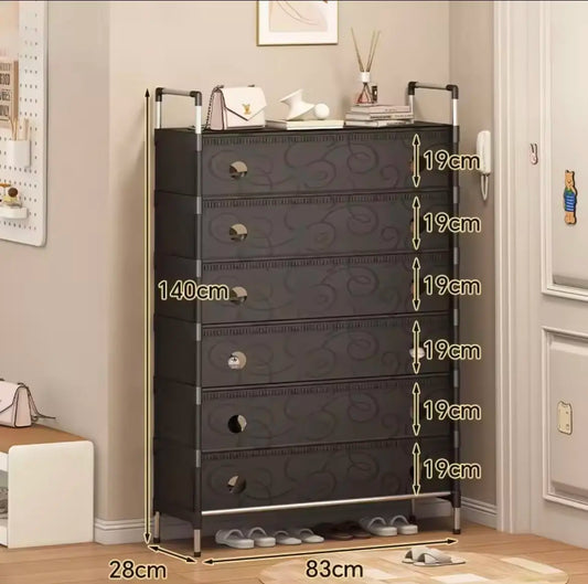 Полка для обуви SKLM-32-LT6205 черная  6 полок