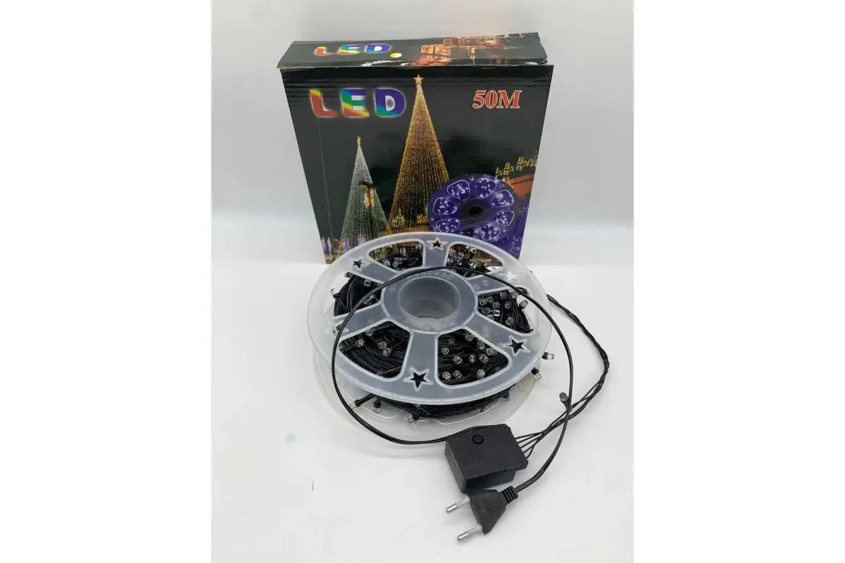 Гирлянда нить на катушке, от сети, 50м, 240LED, теплый белый/ Светодиодная LED гирлянда на елку
