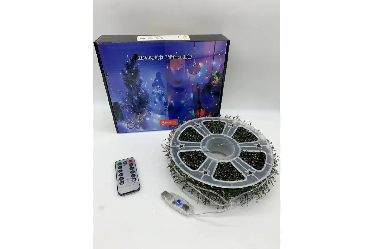 Гирлянда Роса на катушке фейерверк - мишура от USB, 50м, 1500LED + пульт Мультик