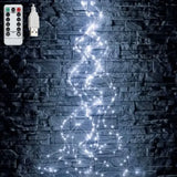 Гирлянда на елку Конский хвост 2 метра 10 нитей 8 режимов мерцания Холодный белый