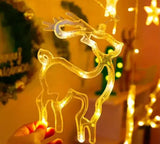Гирлянда Штора с формами колокольчик, елка, олень 12 PCS light