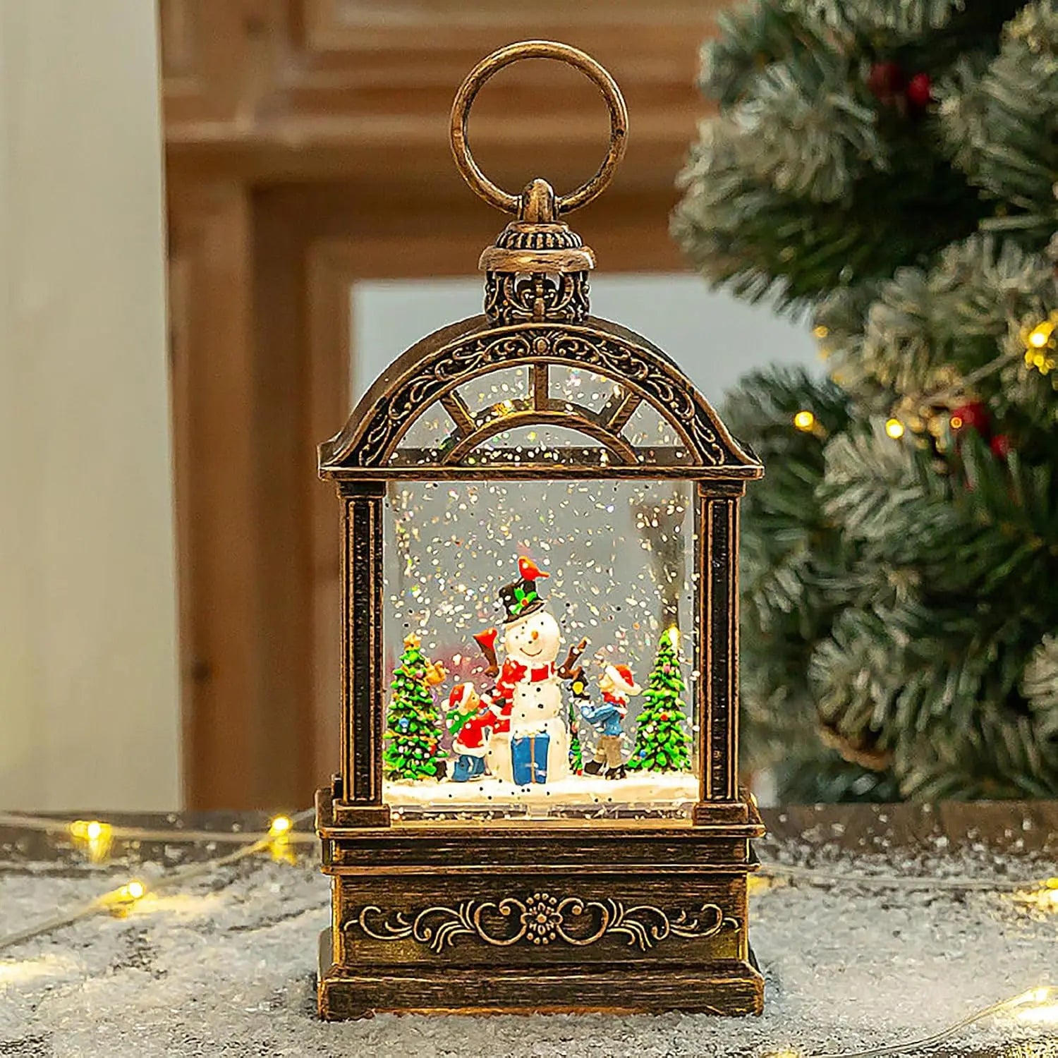 Ночник новогодний музыкальный "Снеговик и ёлка"