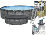 Каркасный круглый бассейн 549х132 см на 26 000 л с фильтр-насосом, лестницей, тентом Bestway 561KC