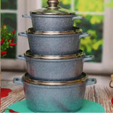 Набор кастрюль с мраморным покрытием 8 предметов Benson BN-379