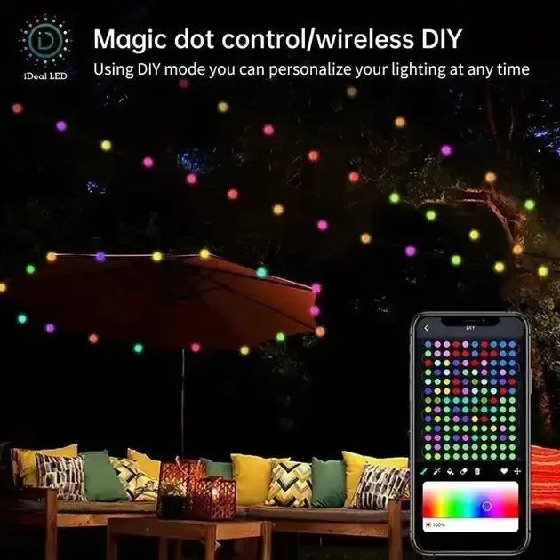 Гирлянда на елку матовый шарик 10 метров с пультом Usb Bluetooth управления с телефона модель (SFK-03)