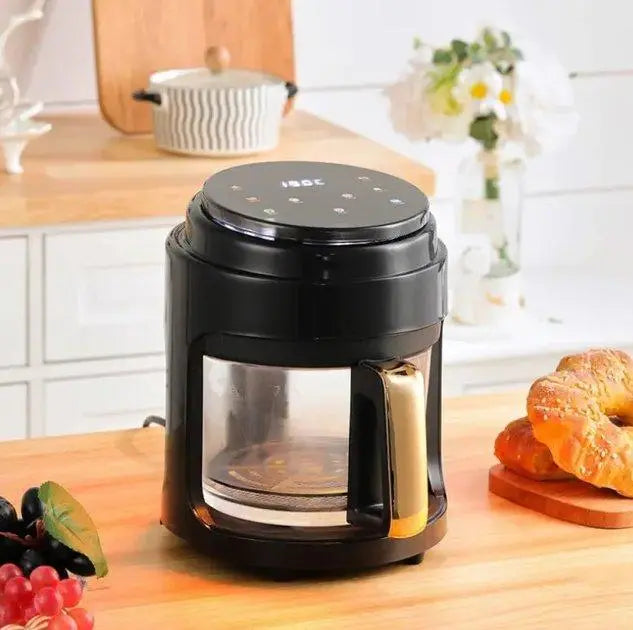 Черная Аэрофритюрница безмасляная сенсорная на 6л Gold Diamond TK9905 3200Вт