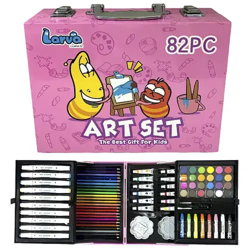 Голубой Набор юного художника для рисования и творчества Art Set на 82 предмета