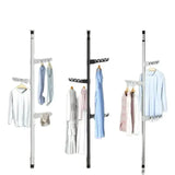 Вертикальная телескопическая вешалка - сушилка для одежды от пола до потолка 4 вешалки