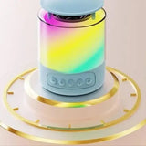 Портативная акустическая колонка K19 с Bluetooth и LED-подсветкой для караоке бирюзовый