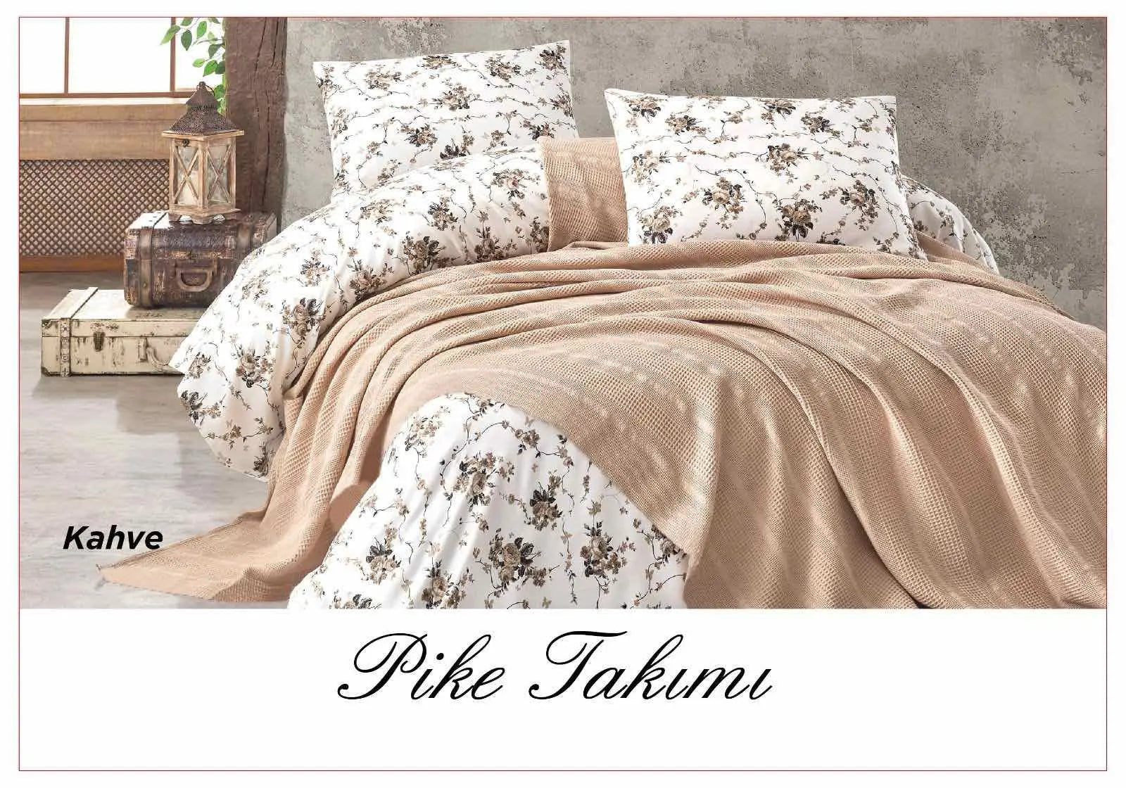 Постельное белье с вафельным покрывалом La Villa Mavi Зеленый