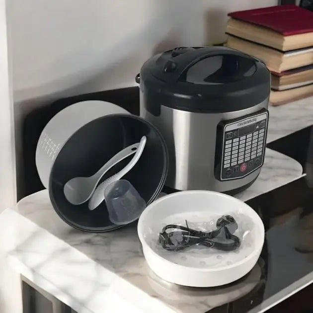 Мультиварка универсальная на 42 программы Crownberg CB 5527 из нержавеющей стали с чашей на 5л.