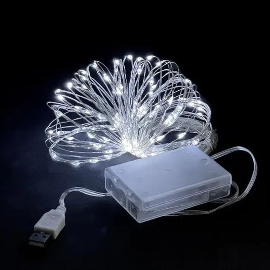 Гирлянда роса нить светодиодная 3 м на батарейках для дома