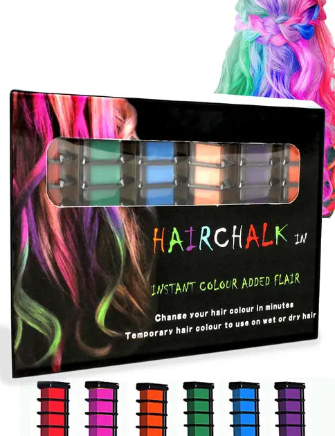 Набор мела для волос 6  шт Hair chalk Разноцветные красители расческа для детей и взрослых
