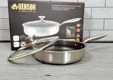 Cковорода глубокая Benson из нержавеющей стали 26 см (BN-587) Антипригарное покрытие