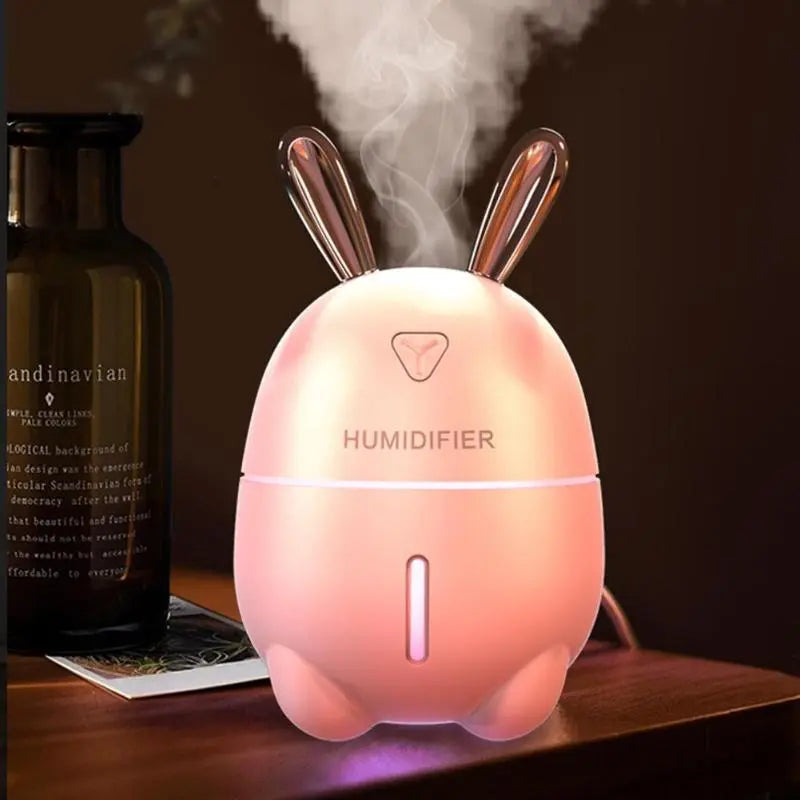 Увлажнитель воздуха Ультразвуковой с LED- подсветкой 7 цветов питание USB Зайка Ночник-увлажнитель 300мл