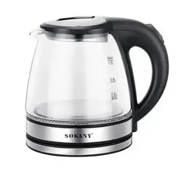 Стеклянный электрочайник 1500Вт Sokany SK-SH-1059, чайник с подсветкой на 1.2 л.