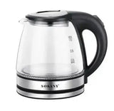 Стеклянный электрочайник 1500Вт Sokany SK-SH-1059, чайник с подсветкой на 1.2 л.