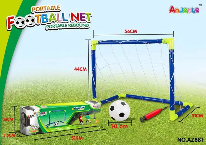 Игровой набор Мини Футбол "Складные ФУТБОЛЬНЫЕ ВОРОТА" 56см Anjanle Футбольный набор с насосом и мячом