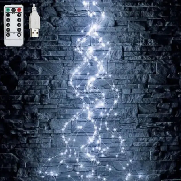 Гирлянда на елку Конский хвост 2 метра 30 нитей Холодный белый