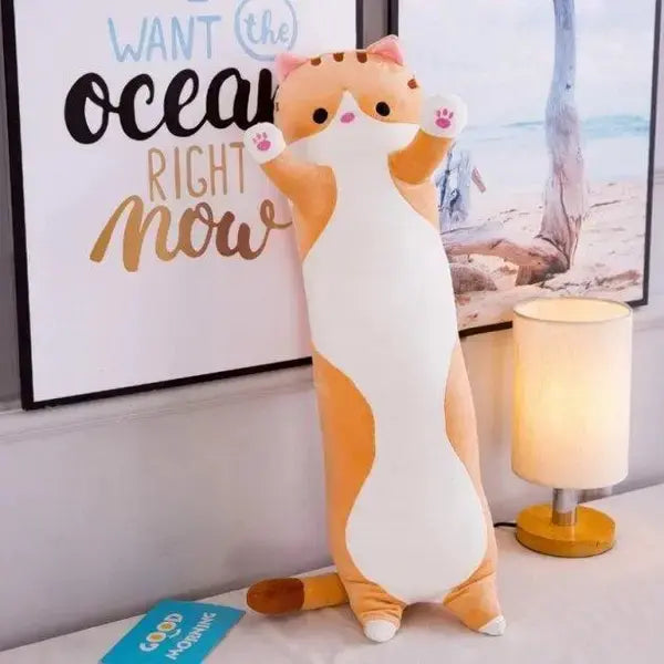 Мягкая Игрушка Кот Длинний 50см Подушка Обнимашка коричневый