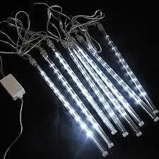 Гирлянда сосульки прозрачный шнур 8 шт, 50 см, белые