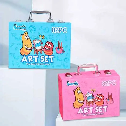 Розовый Набор юного художника для рисования и творчества Art Set на 82 предмета
