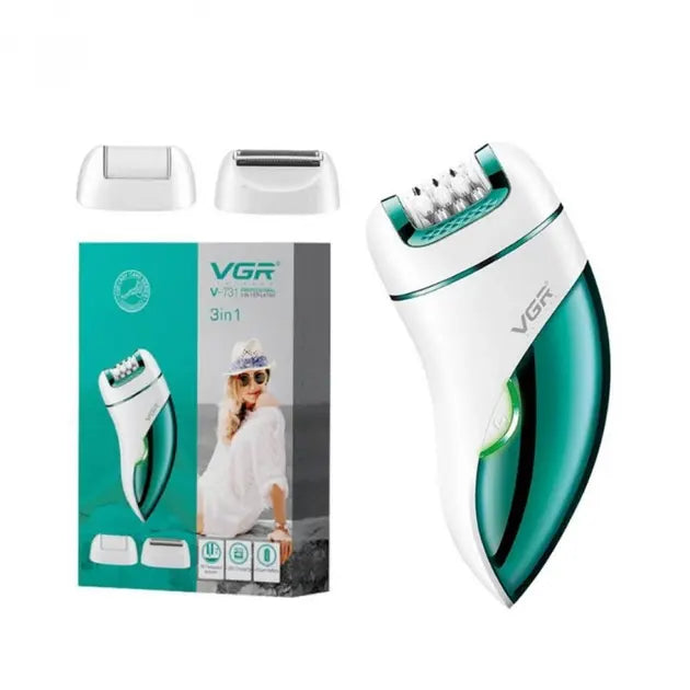 Эпилятор женский аккумуляторный 3 в 1 с USB триммер депилятор для тела и ног VGR V-731