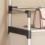 NEW Железная вешалка для одежды + подставка для обуви, 2 в одном, 4 полки  Бежевая