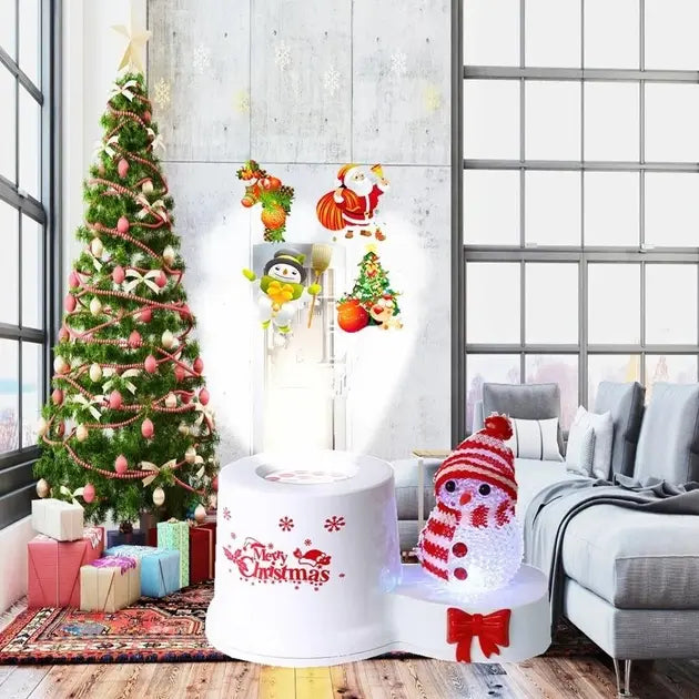 Светодиодный новогодний проектор - ночник с фигуркой снеговика 1367-2