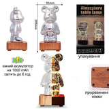 3D лампа Хрустальный Мишка Фейерверк Медведь Bearbick декоративный стеклянный ночник светодиодный светильник 16 цветов LED