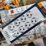 Удлинитель-переноска с 8 розетками и 3 USB-портами 2500W  3 метра