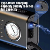 Портативный автомобильный компрессор AND1322, насос от прикуривателя 12V с манометром